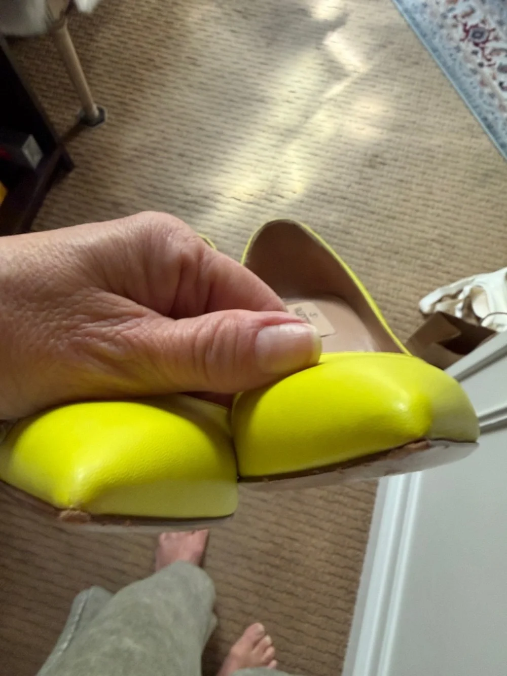 Valentino Neon Yellow Pointed Leather Pumps